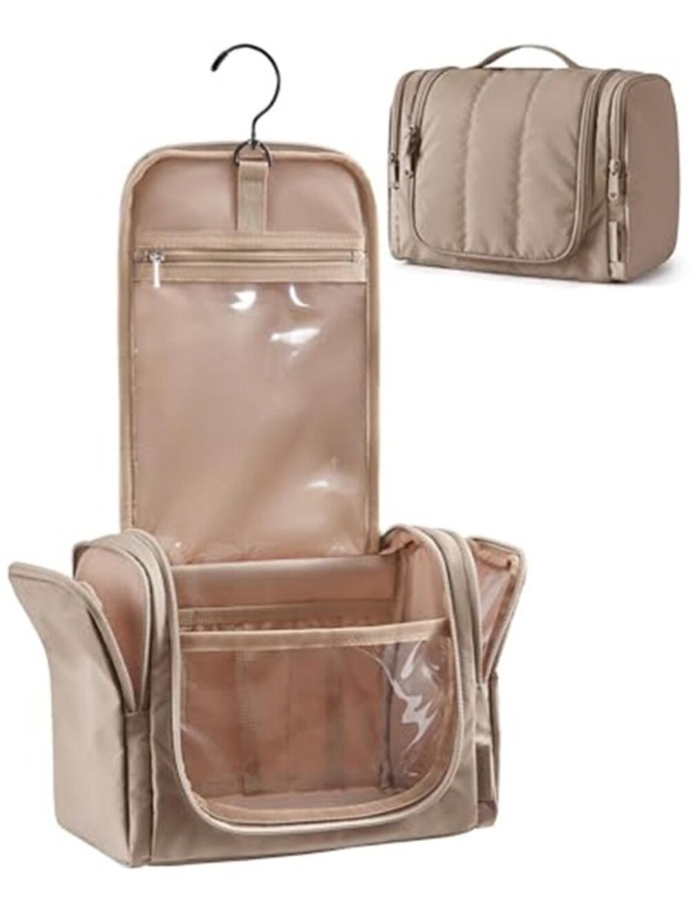 Travel Toiletry Bag for Women Puffy Hanging Toiletry Bag with Hook